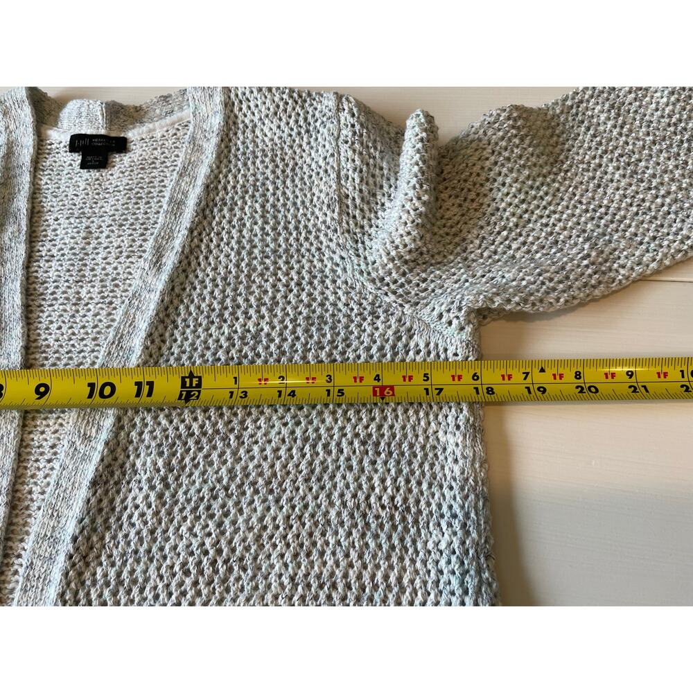 J. Jill Wearever Open Front Cardigan Knit Sweater Sz SP Open Weave 3/4 Sleeves - Picture 8 of 9
